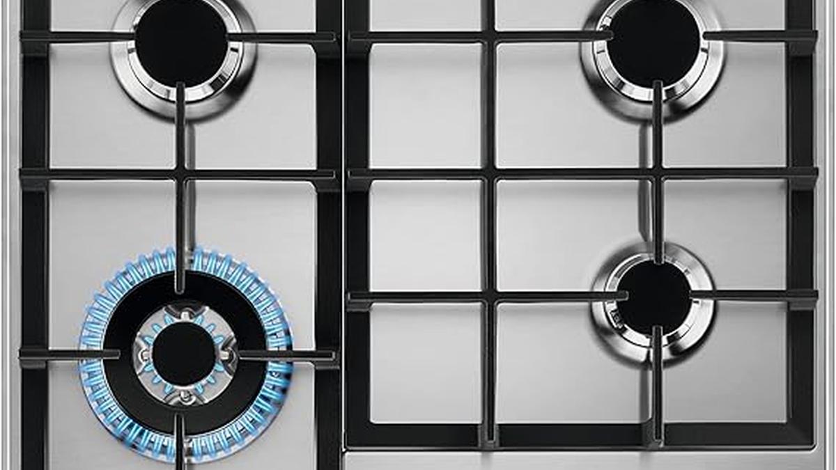 AEG Piano Cottura Gas 60cm 4 Fuochi Wok Inox Accensione Automatica