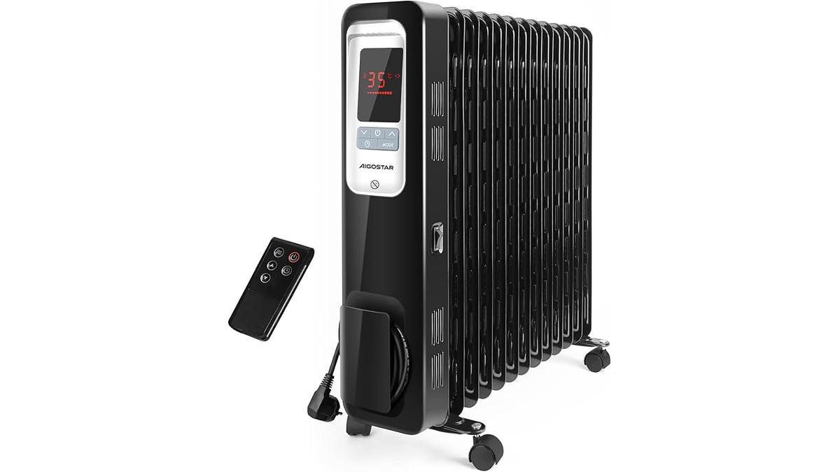 “Aigostar Oil Monster Radiatore Elettrico 2500W LED Telecomando”