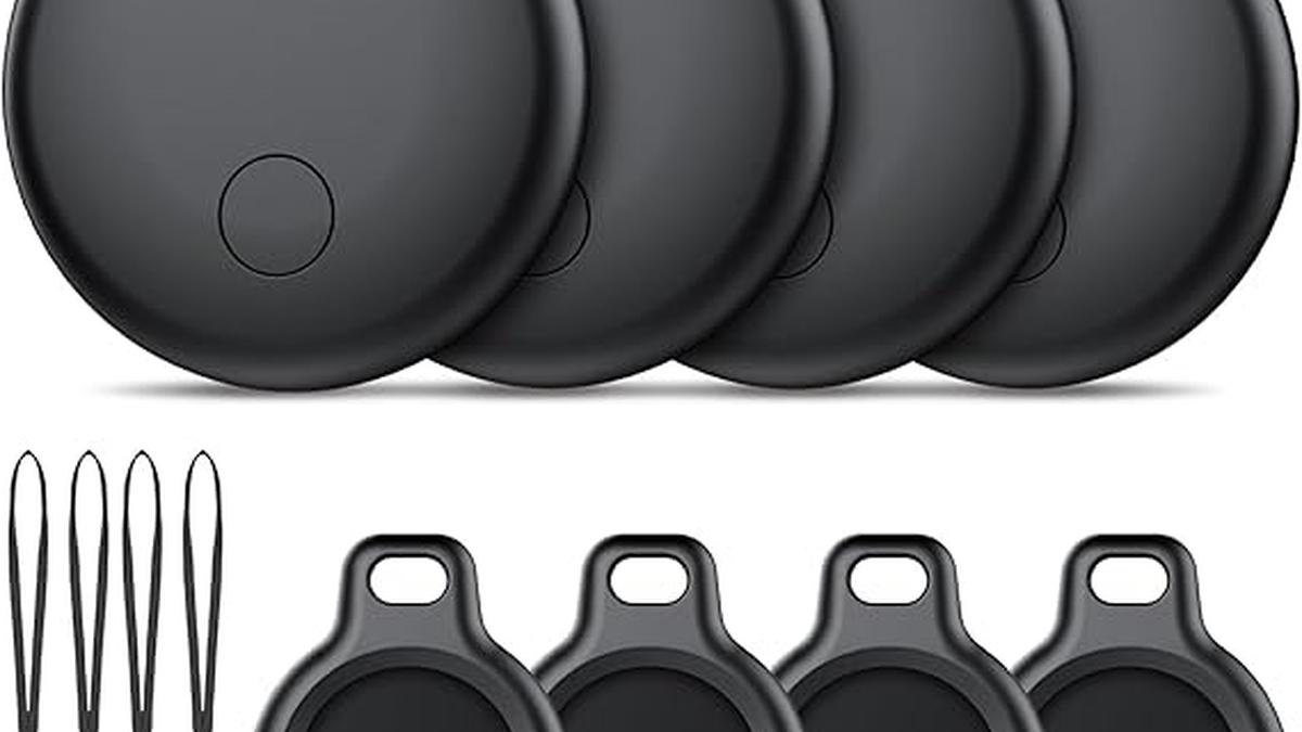 Android Smart Tag Tracker Bluetooth Impermeabile IP68 per Chiavi Bagagli e Portafogli 4 Nero