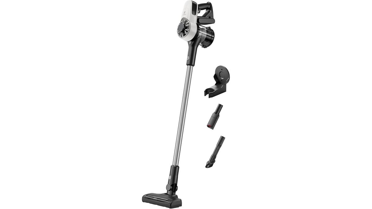 Aspirapolvere Senza Filo Electrolux EP31CB18IW Maneggevole 30 Minuti Autonomia Spazzola Tappezzeria Anti-Acaro Peli Animali