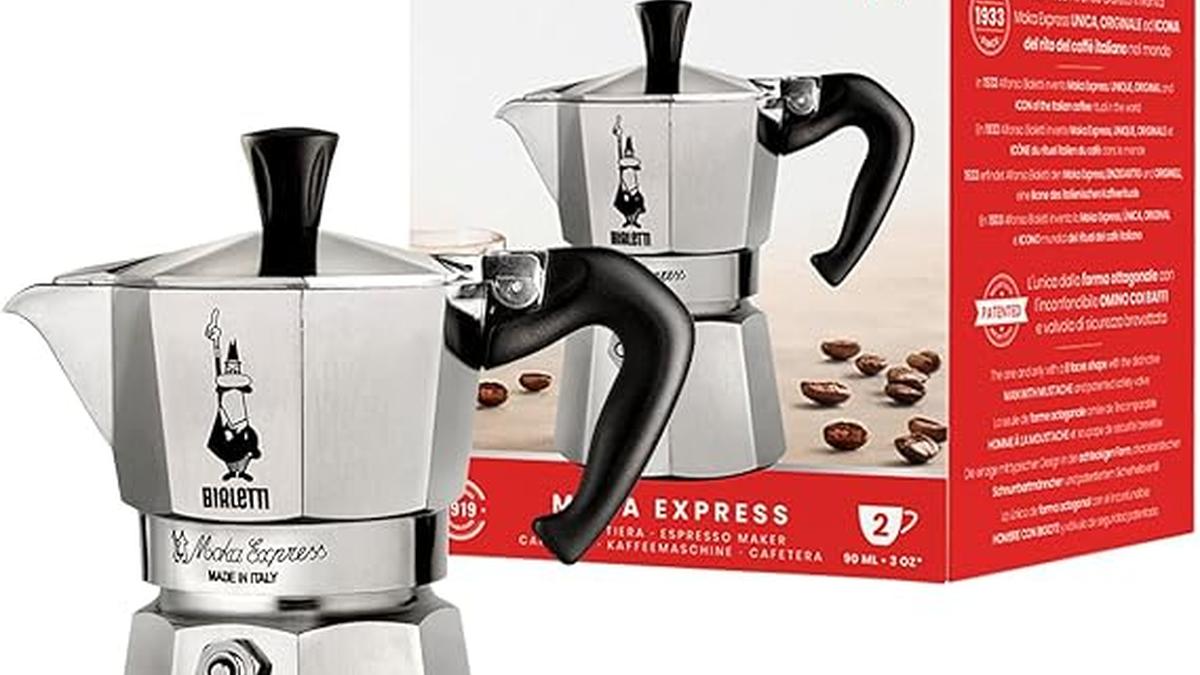 “Bialetti Moka Express 2 Tazze Alluminio Manico Antiscottatura Non Induzione”