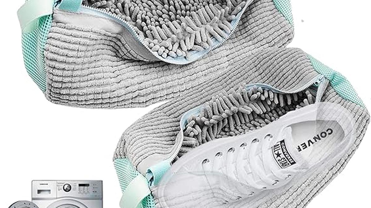 Borsa Lavaggio Scarpe Sacchetti Lavatrice Riutilizzabili Grigio