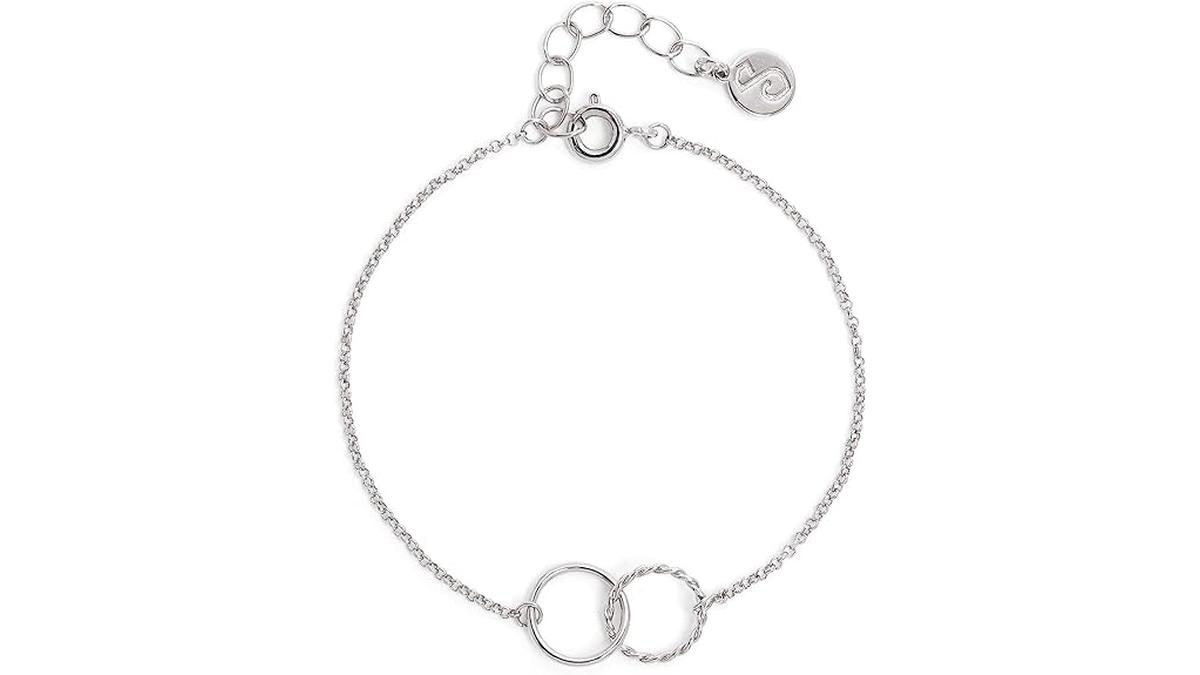 Bracciale Circles Twist Ottone Placcato Oro 18Kt Donna Lunghezza 19cm Made in Spain