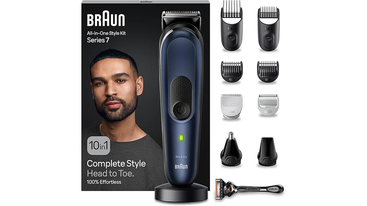 Braun MGK7410 Kit Tagliacapelli Uomo 10in1 Regolabarba Rasoio Elettrico Blue