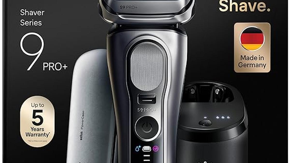 Braun Serie 9 PRO Rasoio Elettrico Wet&Dry 5+1 Lame Regolabarba Uomo Stazione SmartCare 9677cc Argento
