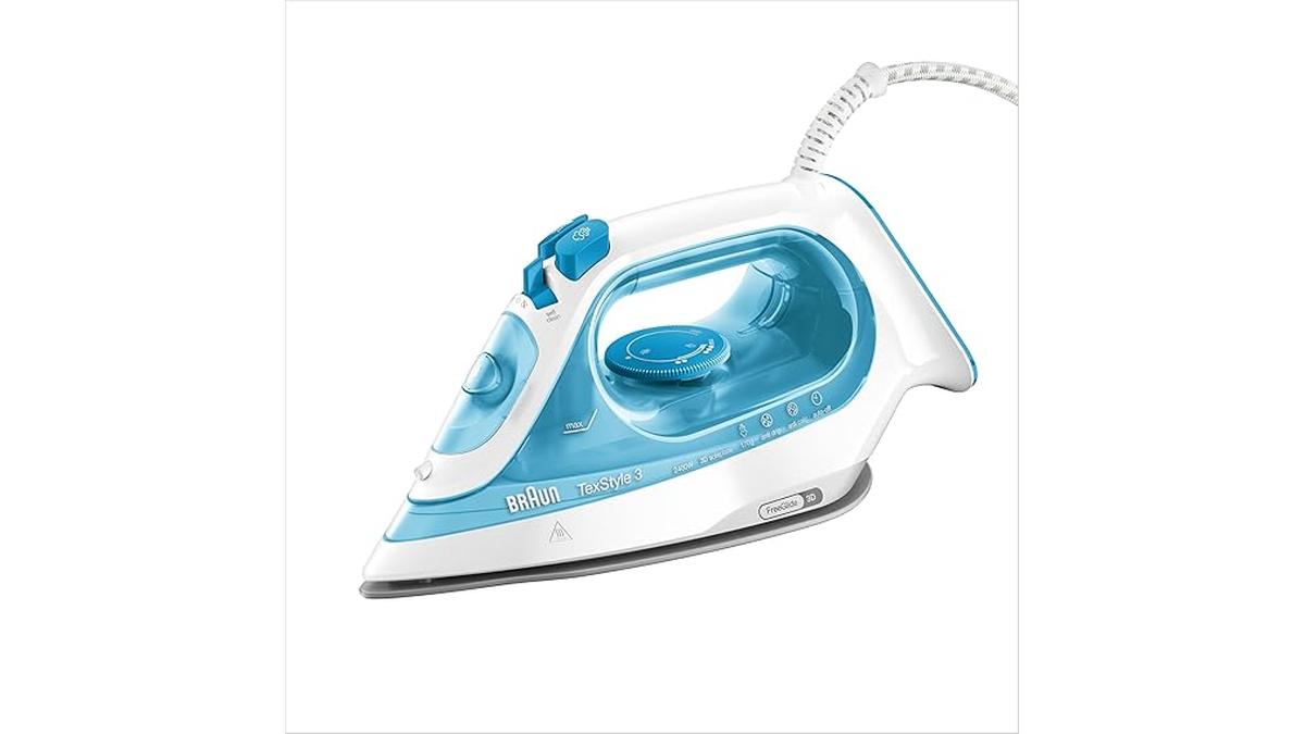Braun Texstyle 3 Ferro da Stiro a Vapore 170g/m 5 Anni Assistenza Punta Precisione Blu Bianco