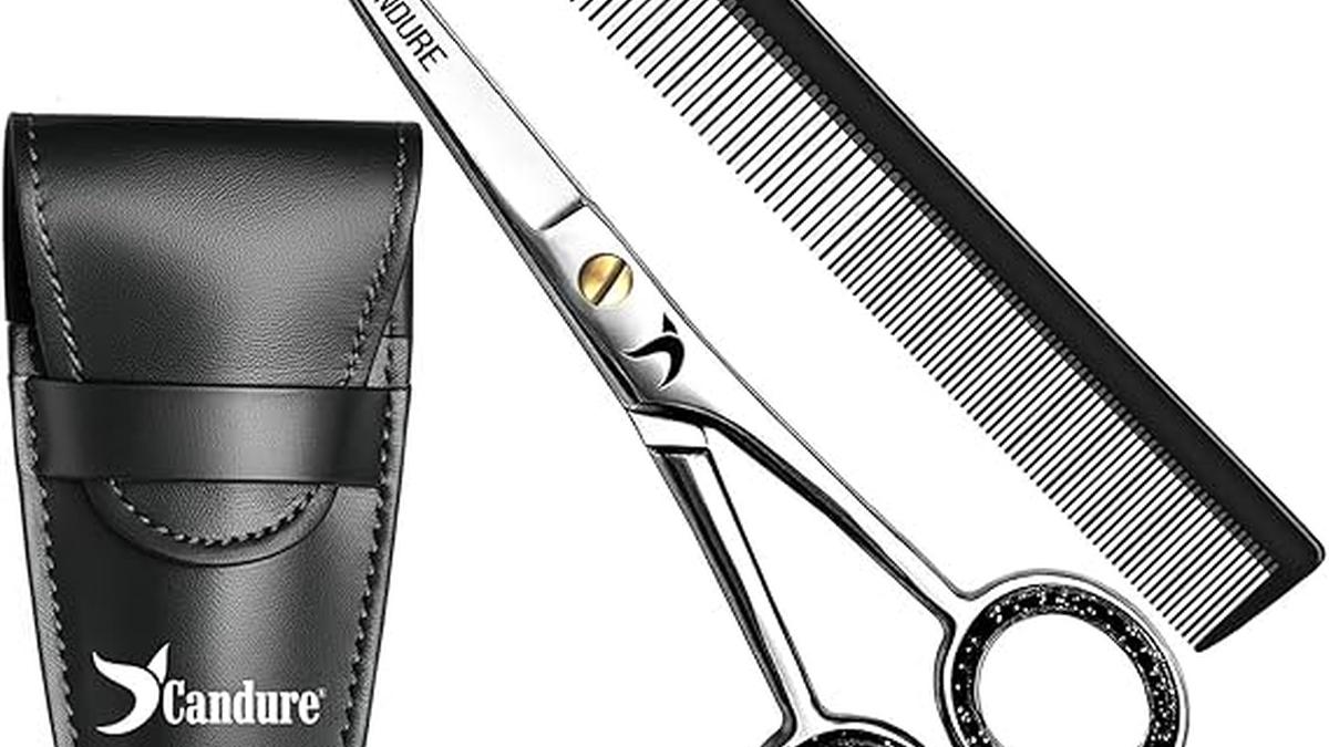 Candure Forbici Parrucchiere Professionali 6.5″ Acciaio Inossidabile Taglio Capelli Uomo Donna Argento Oro