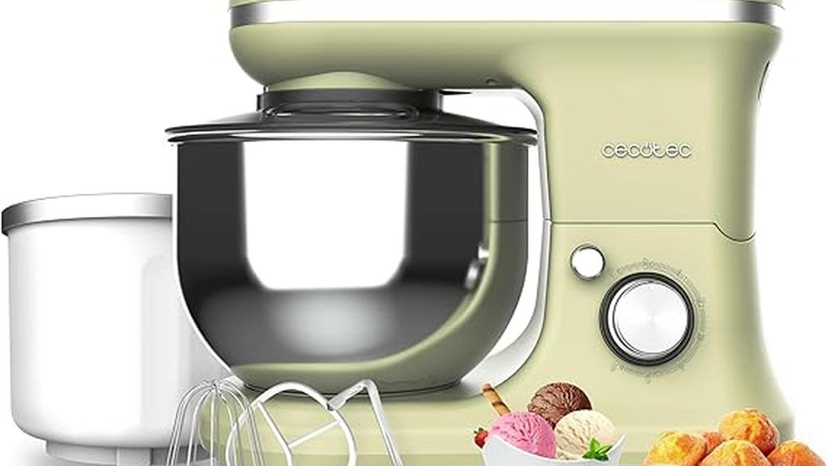 Cecotec Cecomixer Merengue 5L 1200W Frullatore Impastatore Verde con Funzione Gelato
