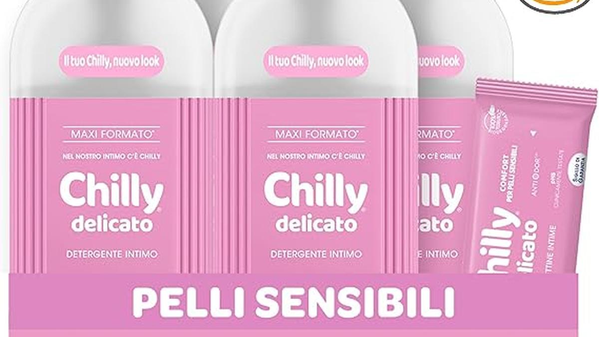 Chilly Detergente Intimo Delicato Antiodore PH 5 4 Flaconi da 300 ml