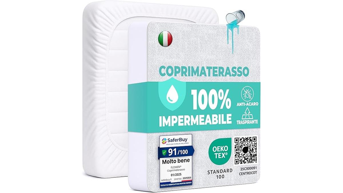 Coprimaterasso Matrimoniale Impermeabile 160×200 Cotone Microfibra Anallergico Lavabile