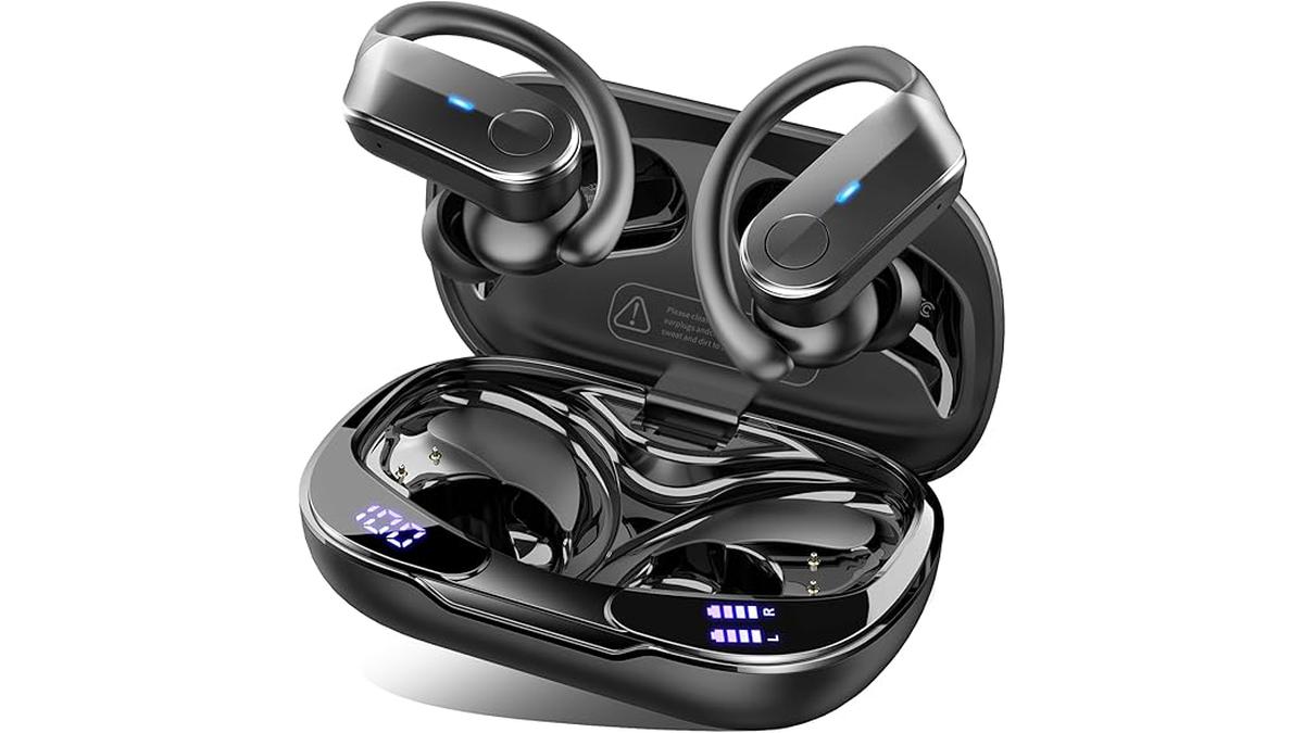 Cuffie Bluetooth 5.4 Sport 70 Ore HiFi Impermeabili IPX8 con Cancellazione Rumore Display LED