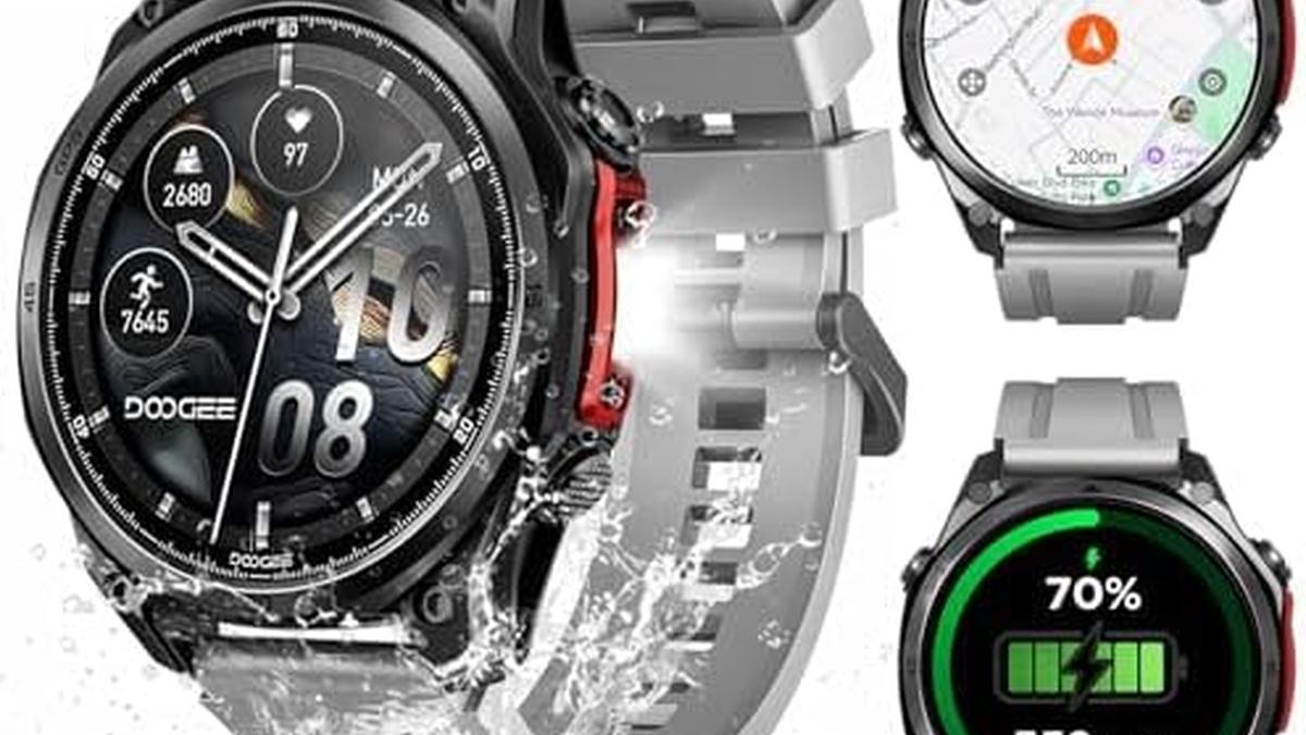 DOOGEE Anywise W1 Pro Smartwatch Uomo GPS Dual-Band 5ATM AMOLED 1.43″ 170 Modalità Sport Chiamate Bluetooth Android iOS