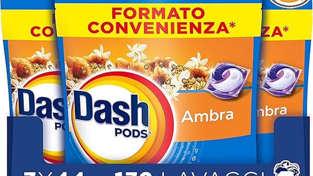 Dash Pods Detersivo Lavatrice Capsule 132 Lavaggi Rimozione Macchie Igiene Freschezza Brillantezza