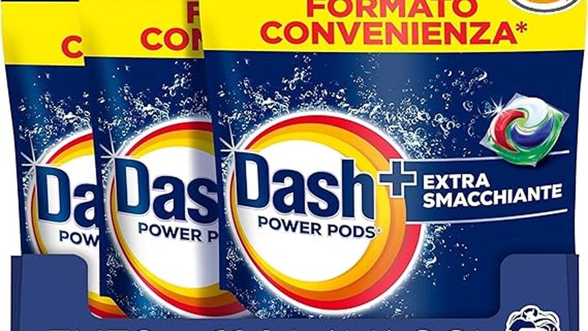 Dash Power Pods Detersivo Lavatrice Extra Smacchiante 114 Lavaggi Rimuove Macchie Secche