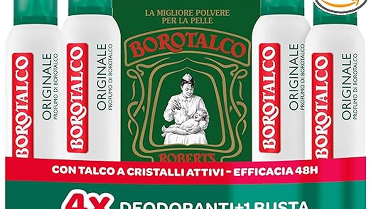 Deodorante Spray Borotalco Talco Cristalli Attivi 48h Tripla Protezione 4x150ml Excl Amazon