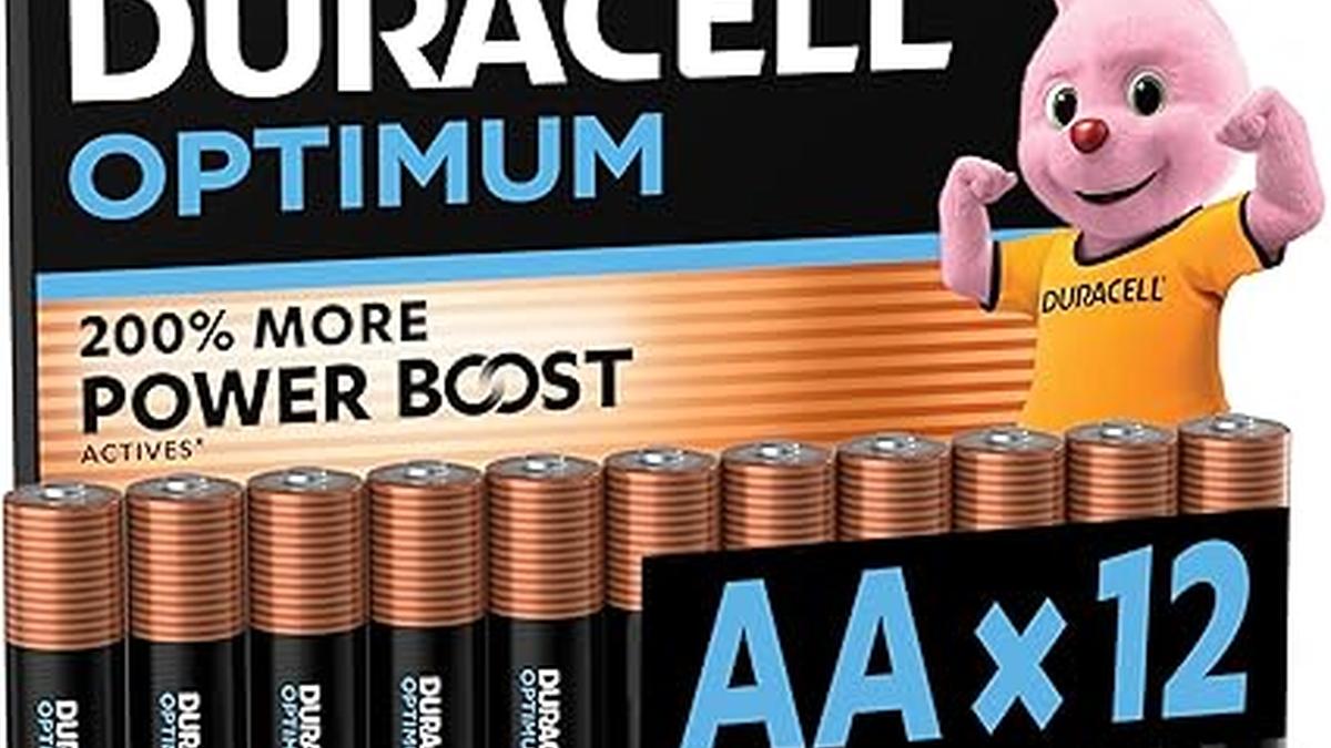 Duracell Optimum AA Batteria Alcalina 12 Pezzi Power Boost 200% Riciclabili
