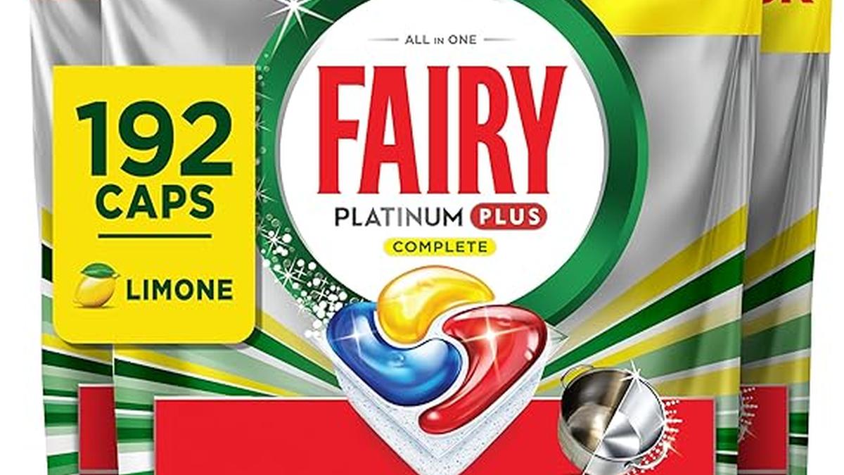 Fairy Platinum Detersivo Lavastoviglie Limone 192 Capsule Completo Anti-Grasso