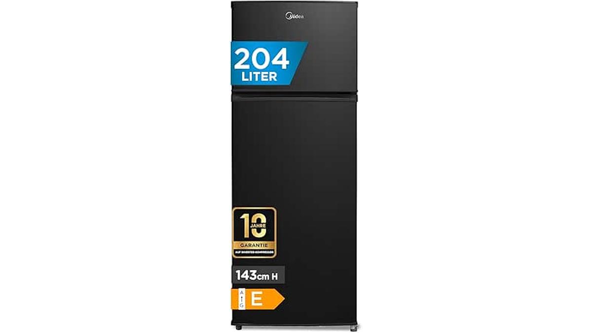 Frigo Congelatore Midea MERT210FGE30 Doppia Porta 204L Nero 176kWh Luce LED Temperaturabile