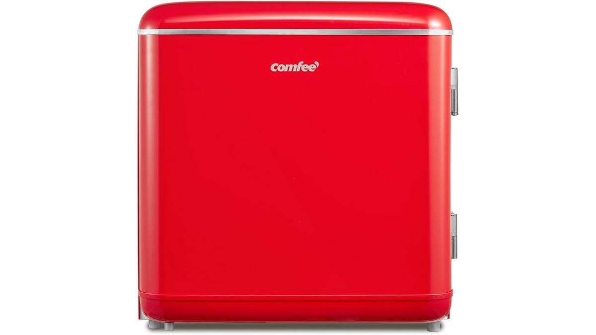 “Frigorifero Mini Design Retrò 47L Rosso Silenzioso Termostato Regolabile”