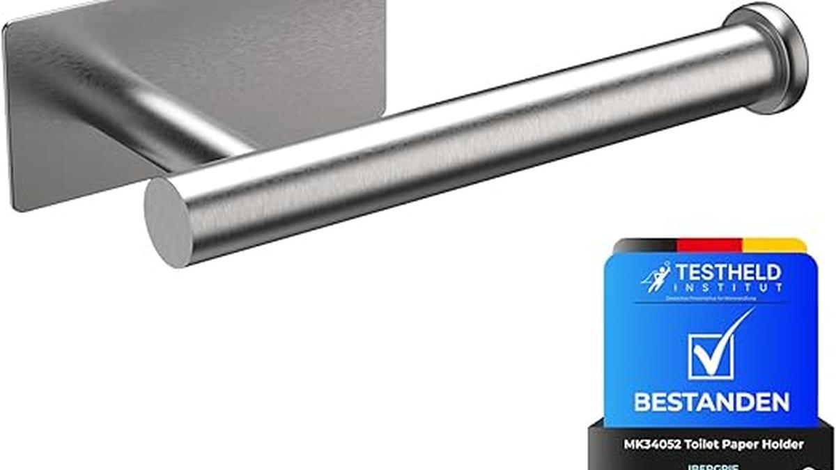 Ibergrif Porta Carta Igienica Adesivo Acciaio Inox Per Bagno