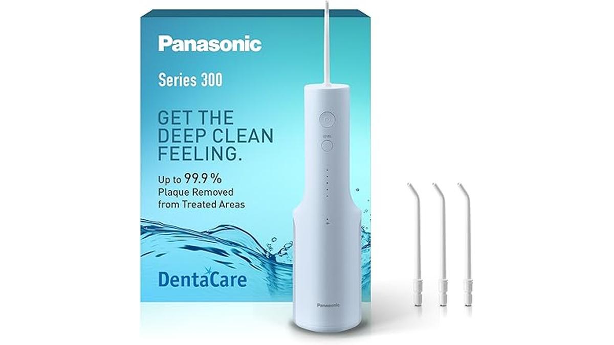 Irrigatore Orale Panasonic EW-DJ27 Idropulsore Dentale 200ml IDX7 4 Ugelli 5 Impostazioni Blu