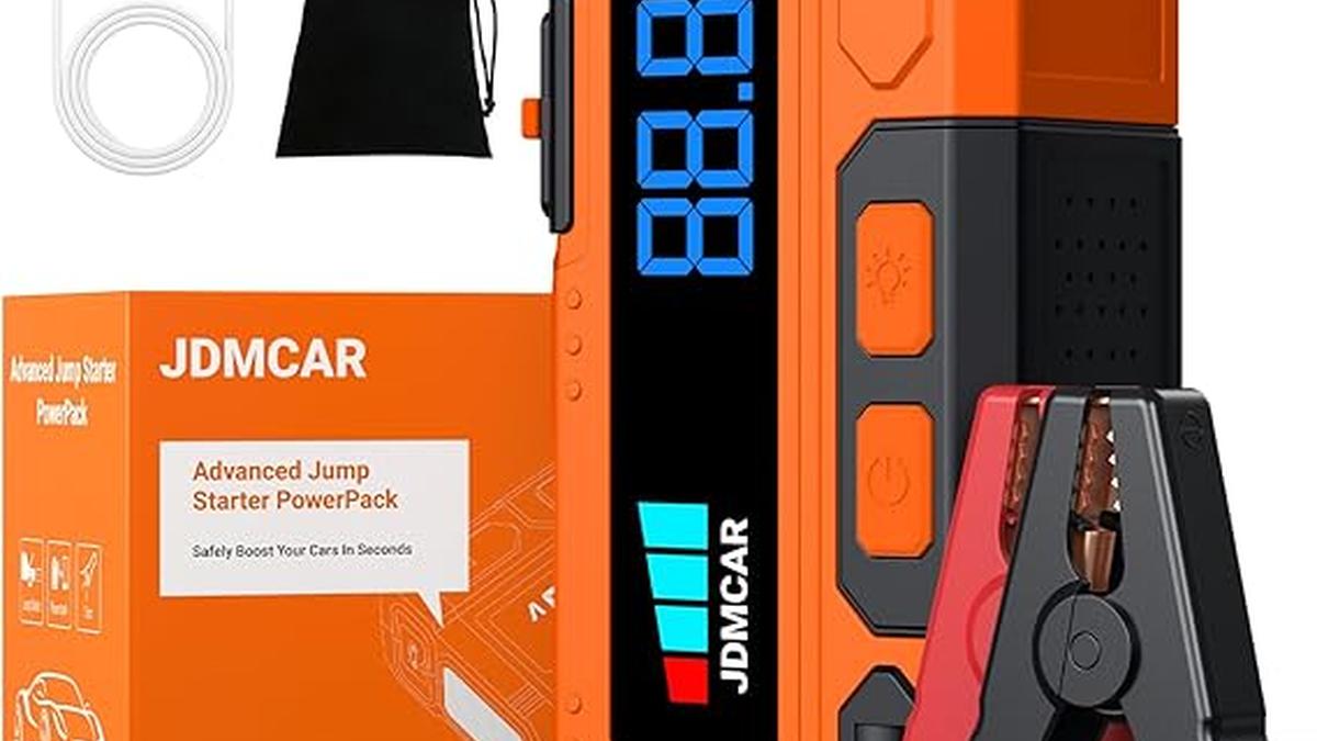 JDMCAR Avviatore Batteria Portatile 5000A Starter Auto Emergenza LED LCD