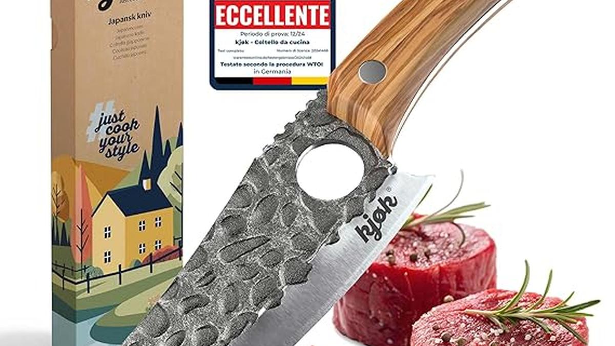 Kjøk Coltello da Cuoco Giapponese 15cm Durezza 56HRC Legno d’Olivo Custodia