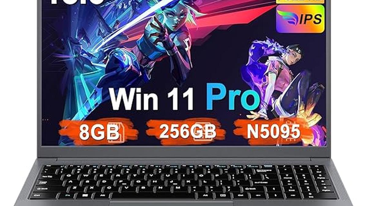 Laptop 15.6 Pollici Celeron N5095 8GB RAM 256GB SSD Win11 Pro Grigio Con Topo Film Italiano