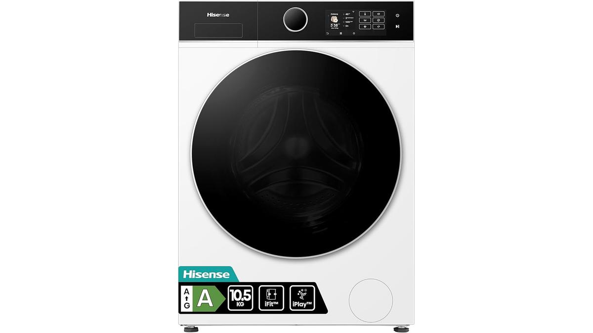 Lavatrice Hisense WF5I1045BWQ Frontale 10.5kg A-40% 1400rpm 15 Programmi AutoDose Vapore Touch Display Maxi Cestello Rapido