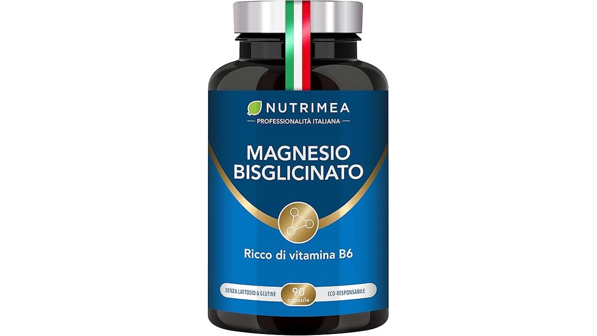 Magnesio Bisglicinato Vitamina B6 Antistress Elevata Biodisponibilità 90 Capsule Vegetali