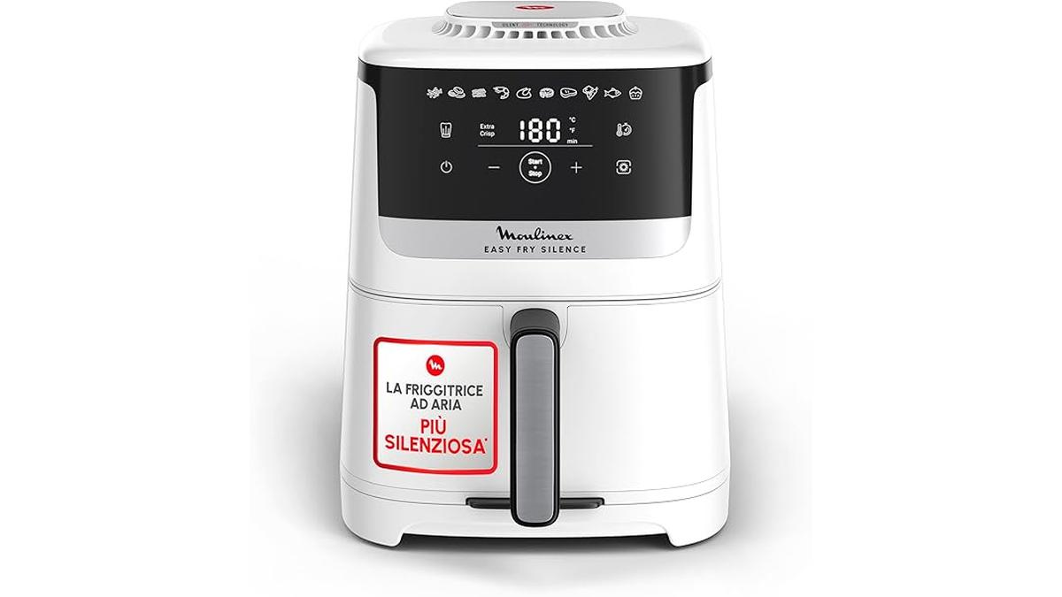 Moulinex Easy Fry Silence Friggitrice Aria 5L 1670W 10 Programmi Bianco EZ5521