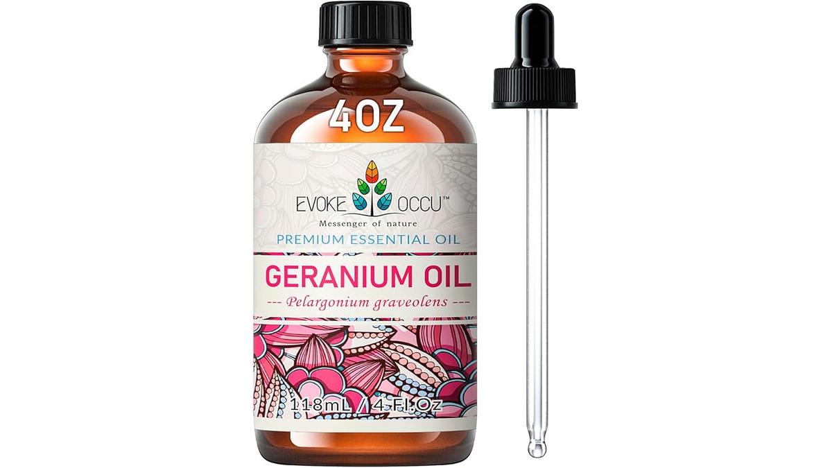 Olio Essenziale di Geranio Puro 118ml per Pelle Massaggio e Rilassamento