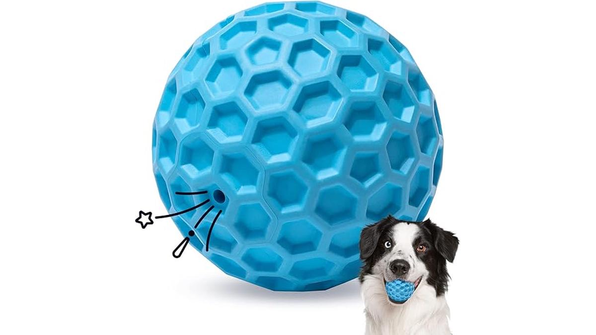 Palla Giocattolo Indistruttibile per Cani Squeak in Gomma Naturale Ø 8cm
