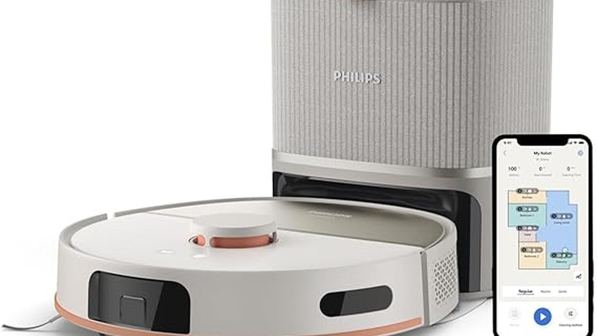 Philips HomeRun 5000 Robot Aspira Lava Auto Svuotamento Navigazione Laser Beige