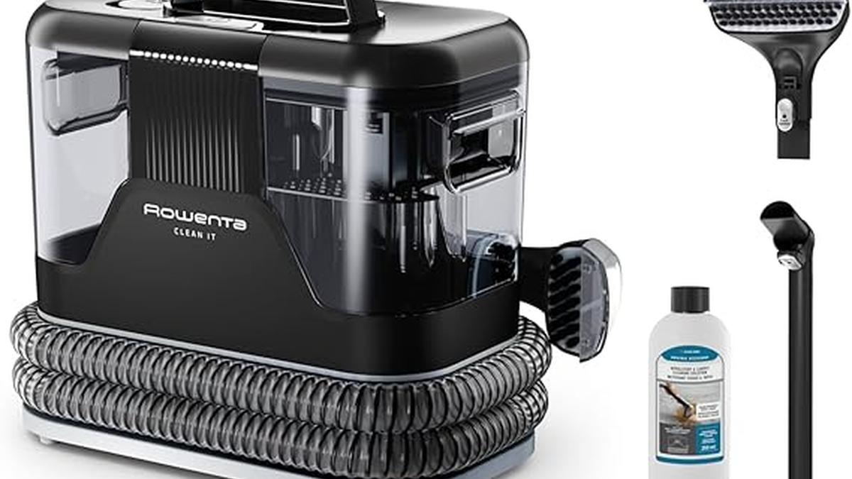 Rowenta Clean It Portatile Lavatappeti e Tappezzeria con Testine Intercambiabili 3.3L Doppio Serbatoio Auto Pulizia IN5010