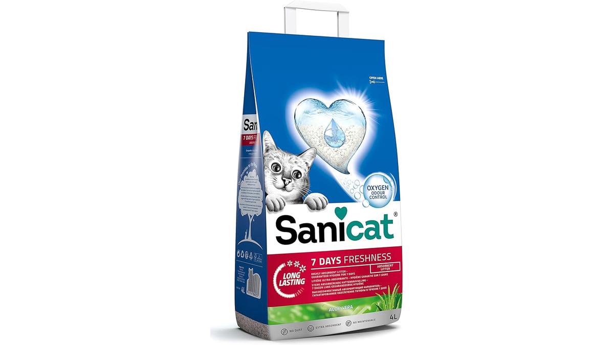 Sanicat Lettiera Gatti Aloe Vera Controllo Odori 7 Giorni Assorbimento Rapido 4L