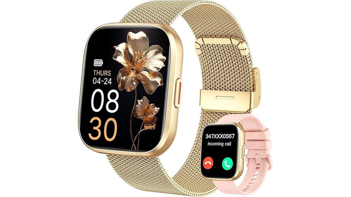 Smartwatch Donna Oro 1,91″ HD Bluetooth Sport Fitness Tracker Impermeabile IP68