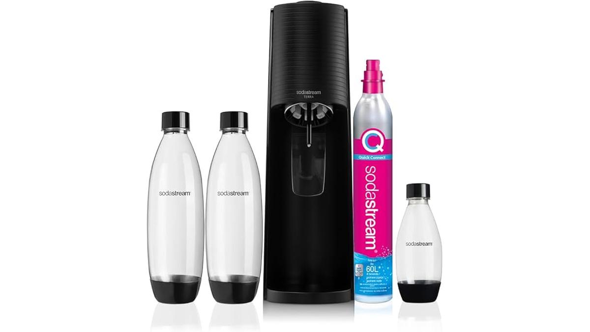 SodaStream Terra Megapack Gasatore Frizzante con Cilindro e Bottiglie