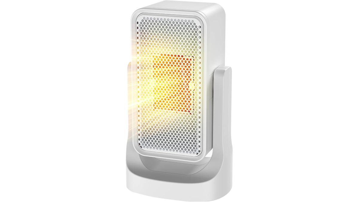 Stufa Elettrica Basso Consumo 900W Termoventilatore Bagno Termostato Bianco