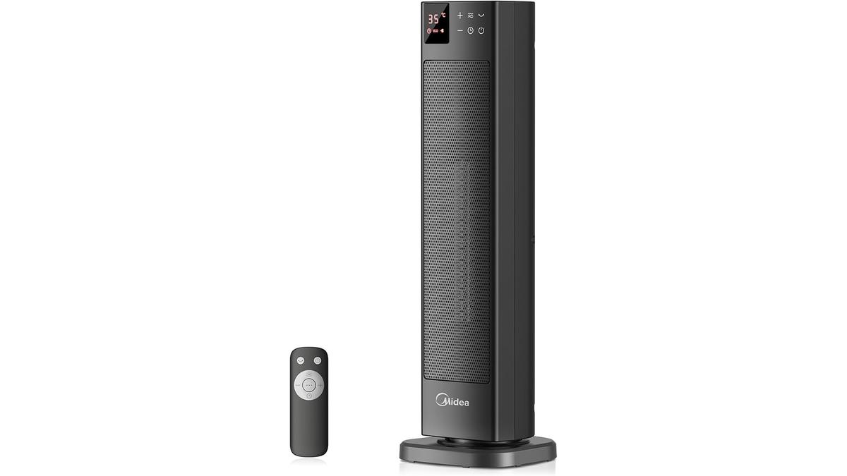 Stufa Elettrica Ceramica Midea NTH20-22ERSE 2000W Telecomando Termostato Riscaldamento Rapido Timer 24H