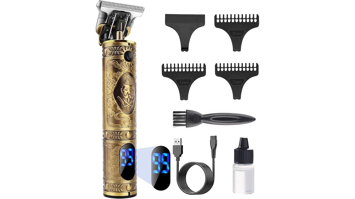 Tagliacapelli Uomo Trimmer 0mm Ricaricabile Impermeabile LED Portatile