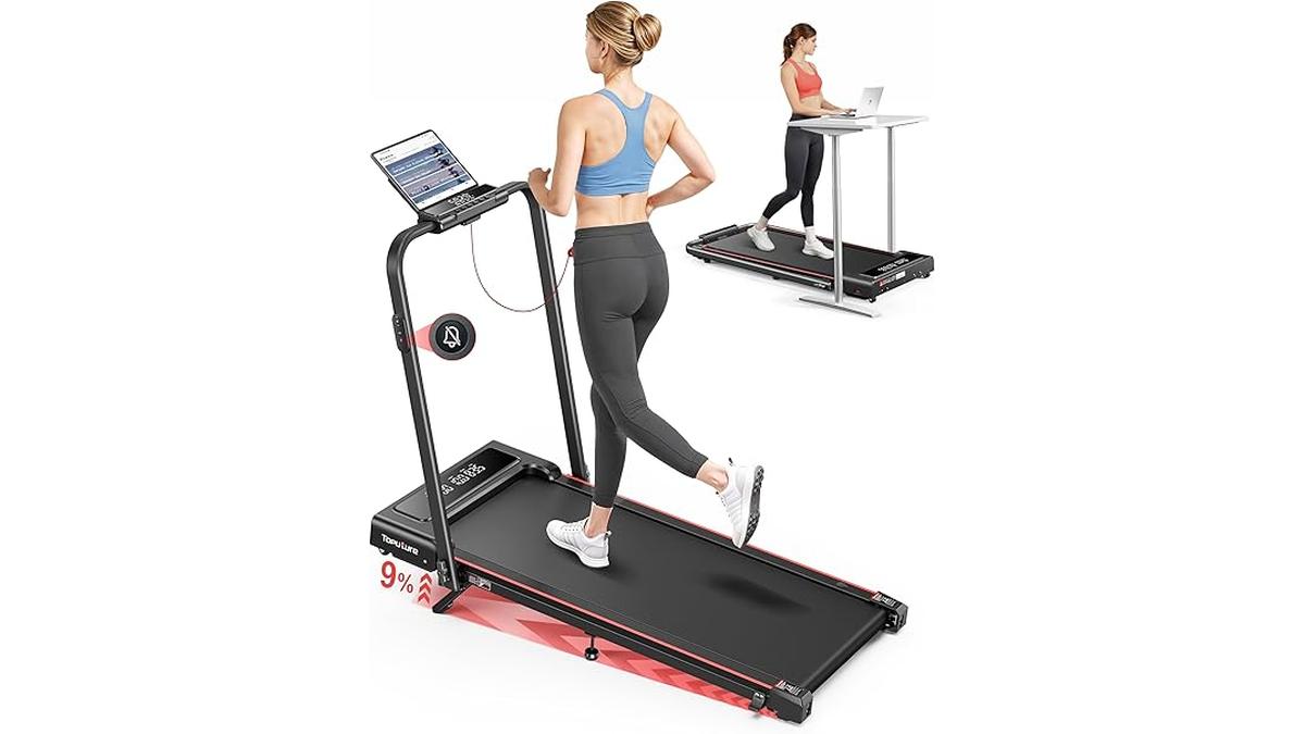 Tapis Roulant Elettrico Pieghevole 12 km/h 4 in 1 con Inclinazione App Telecomando Doppio Display LED Design Salvaspazio