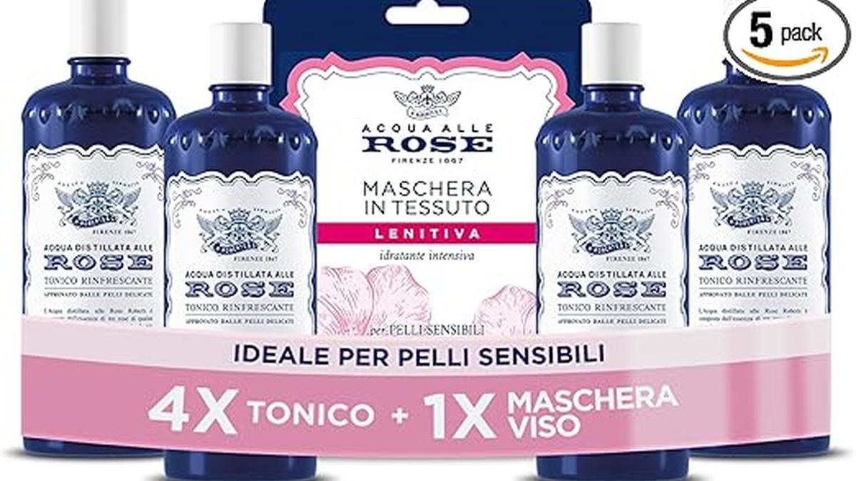 Tonico Viso Rinfrescante Idratante Alle Rose 4x300ml