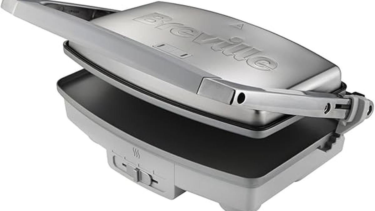 Tostiera Breville DuraCeramic 1000W Piastre Lisce Argento
