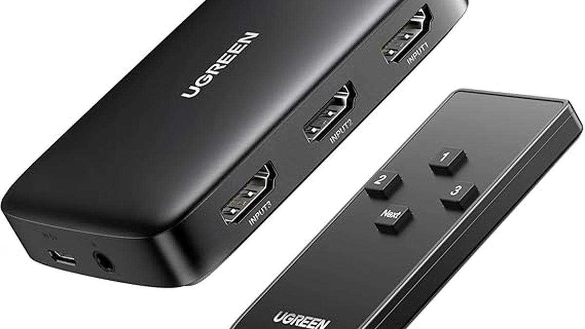 UGREEN Switch HDMI 4K 3in1 con Telecomando per TV PC Console Gaming