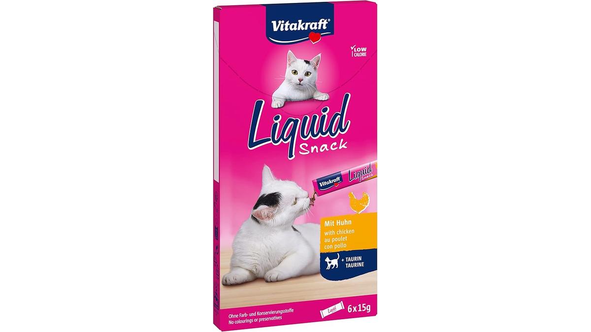 Vitakraft Liquid Snack Pollo Taurina Occhi Cuore Basso Calorie 6x15g