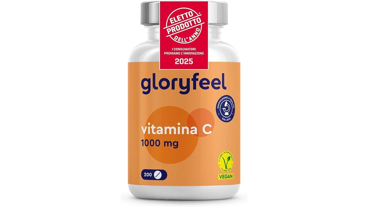 Vitamina C 1000mg Vegan 200 Compresse Integratore Immunitario Prodotto DellAnno 2025