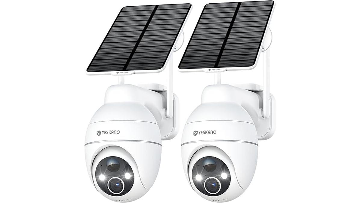 YESKANO Telecamera Wi-Fi Solare 360° Con Allarme Audio Visione Notturna e Rilevamento Umano