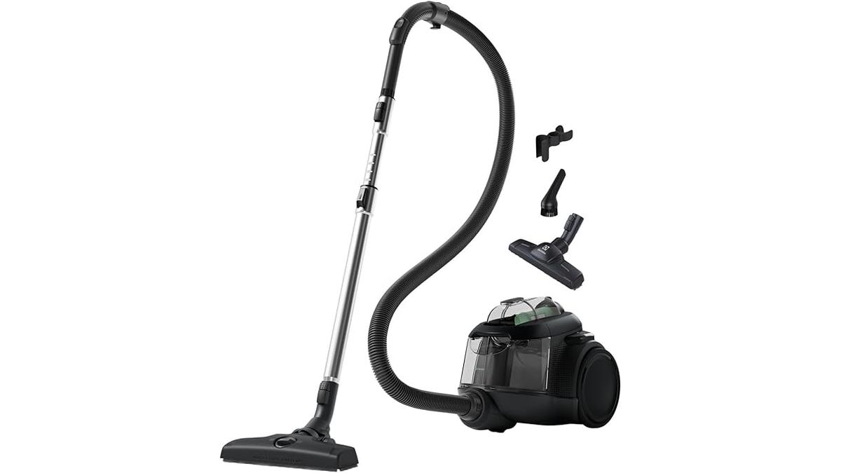 Aspirapolvere Electrolux Clean 600 Green senza sacco 700W plastica riciclata spazzola parquet 1.6L nero