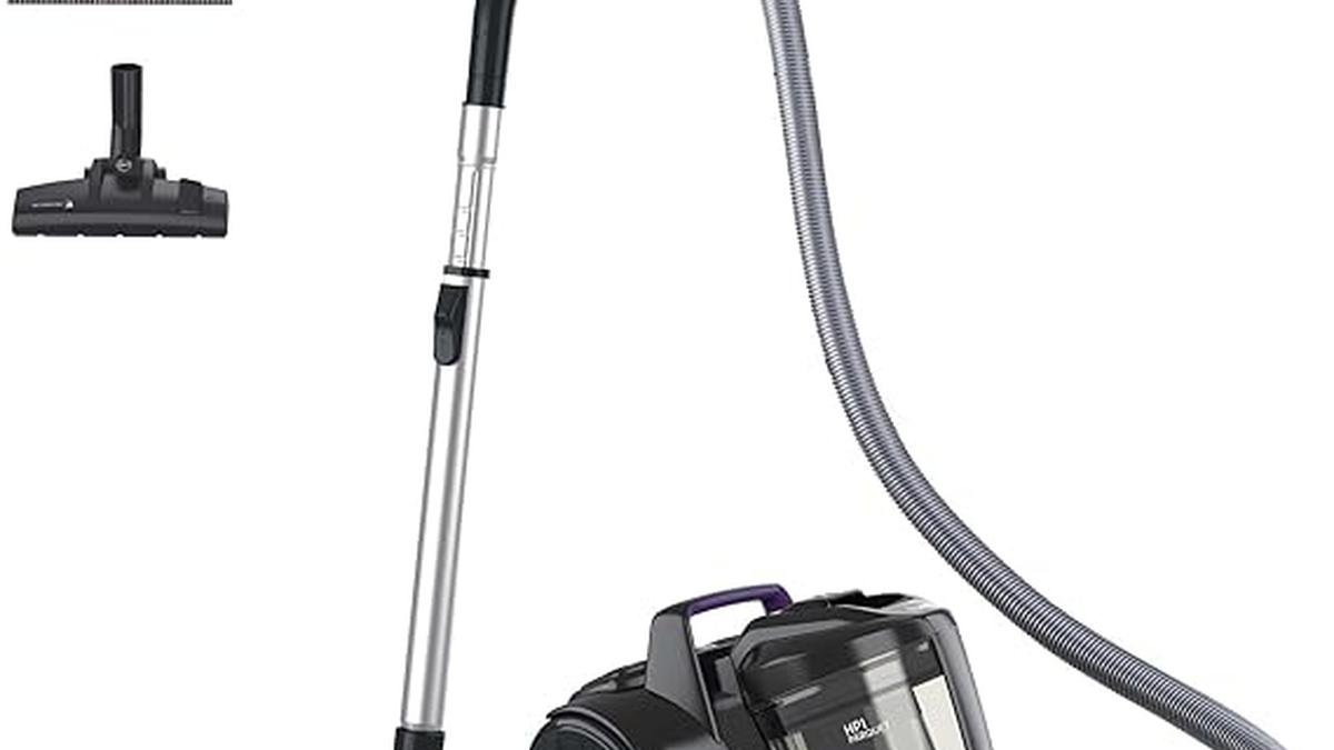 Aspirapolvere Hoover HP1 Potente Compatto senza Sacco per Tappeti e Pavimenti 2L Spazzola Parquet 7,5m